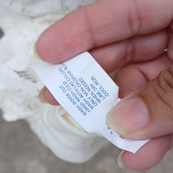 GAP Lace 3/4 Sleeve Dress, cream, side zip, sz 10 - Picture 8 of 9